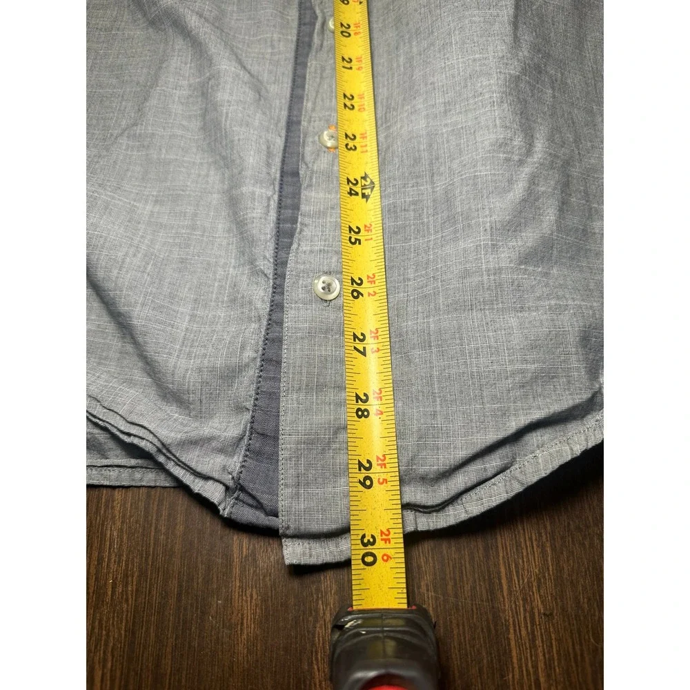 Hugo Boss Orange Mens Grey Crosshatch Button Down Long Sleeve‎ Shirt Large